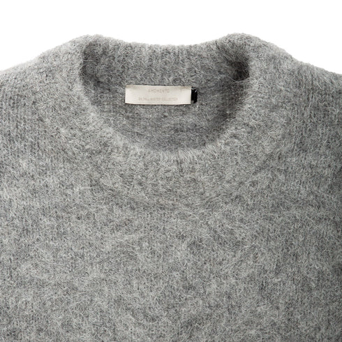 Amomento Alpaca Round Neck Pullover Grey AM24FW02CD Degli Uberti